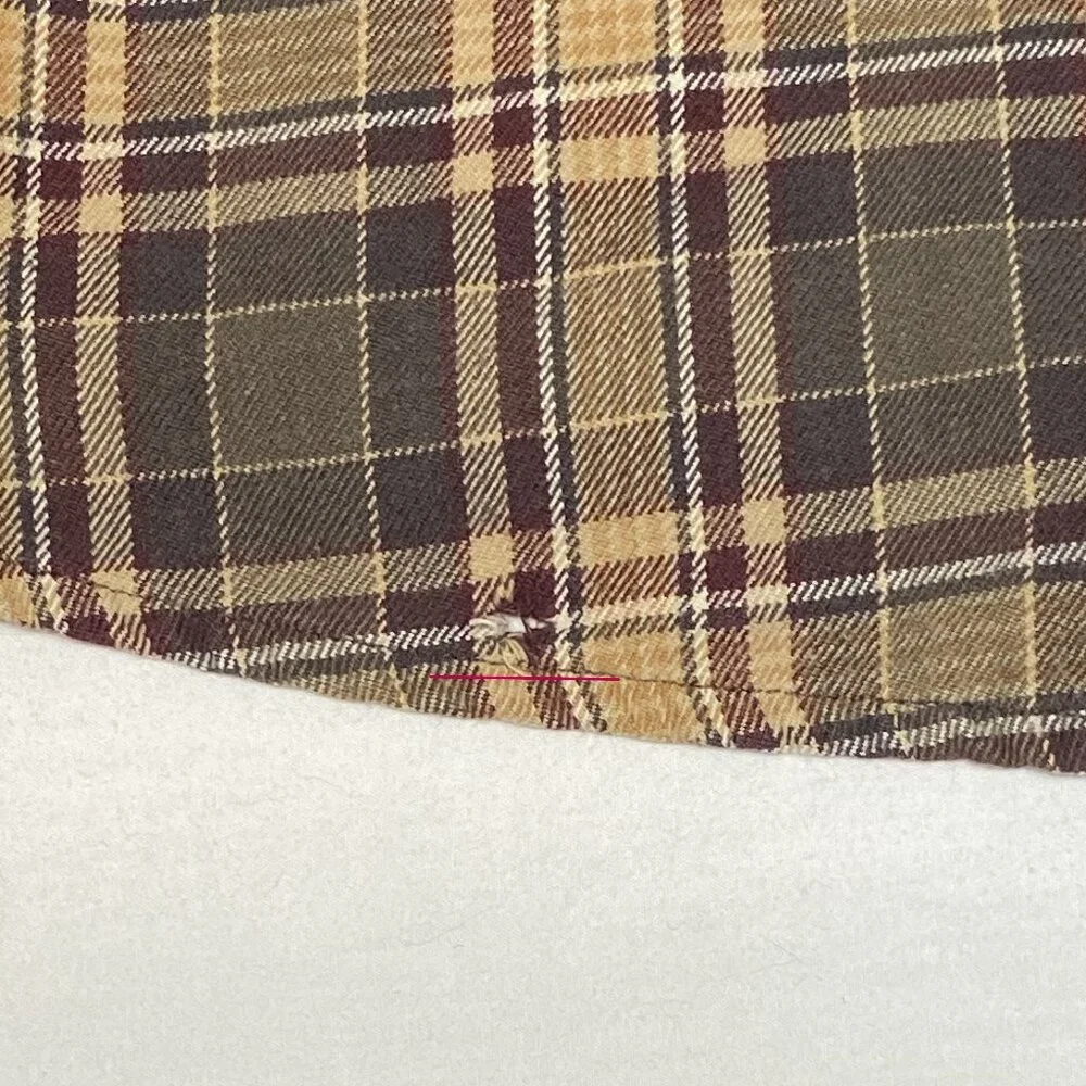 Carhartt Plaid Flannel Shirt 2XLT Brown Rust Long Sleeve Brushed Cotton Workwear - Picture 13 of 14